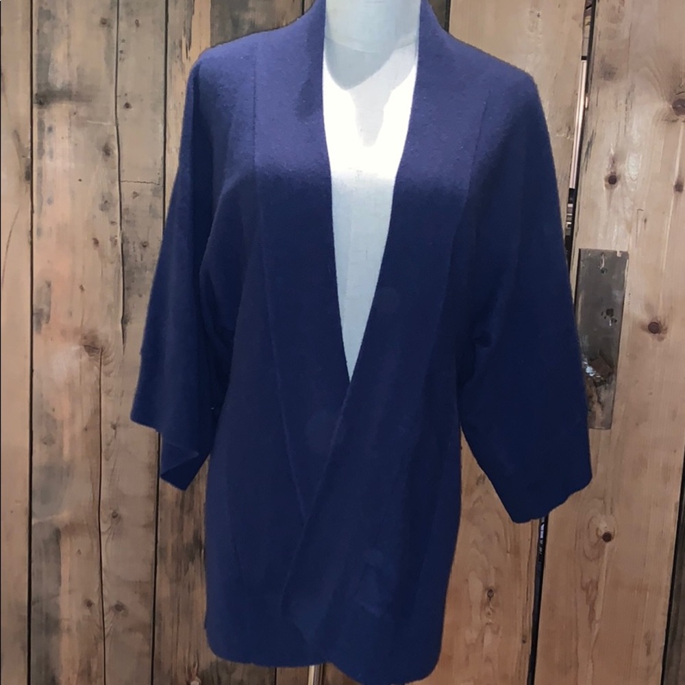 100% Cashmere Blue Kimono Sweater